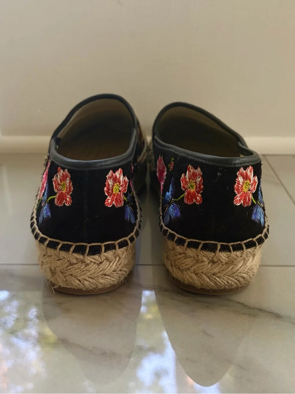 Johnny Was Garden Leopard Espadrille Slip On Platform Suede